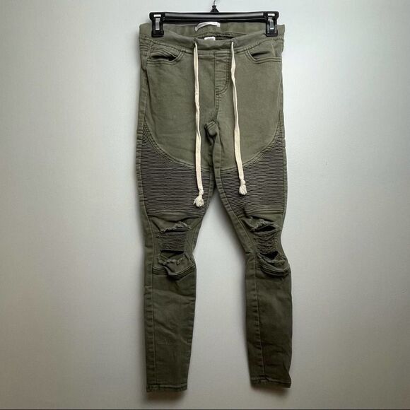 Urban Heritage Solid Green Distressed Skinny Jeggings Spandex Cotton Blend M - Picture 14 of 14